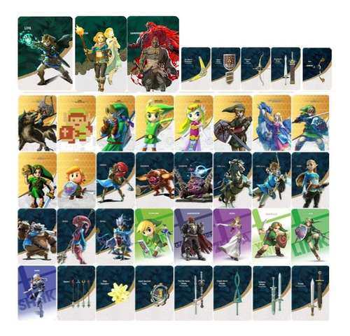 40 Tarjetas Amiibo Colección Zelda Nfc Switch Wii 