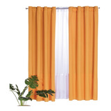 Cortina Decorativa Corta Neo Mostaza Colchas Concord