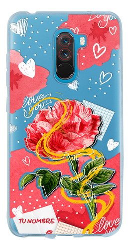 Funda Para Xiaomi Para Mujer Corazones Flor Con Tu Nombre