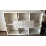 Espectacular Mueble En Melina Blanco. 4 Cajones Y Estantes .