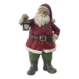 Figura Navideña, Santa Claus Con Farol | Decoración Navidad