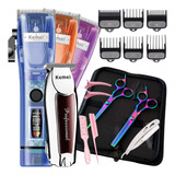 Kit Tesoura Profissional + Maquinas Cortar Cabelo Barbeiro