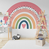 Adesivo De Parede Arco Íris Infantil Rainbow 85x46cm