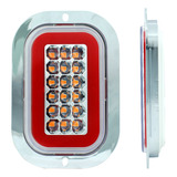 Plafon Lateral Cuadrado 18 Leds Ámbar Con Gel Rojo Ds