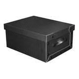 Caja Baulera Negra Organizadora Grande 48x36x22cm Color Negro
