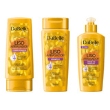 Kit Dabelle Liso Arrasador Shampoo+cond+creme Pentear