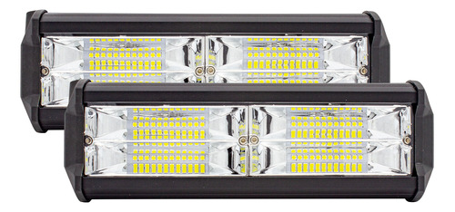 Par De Faros 48 Leds Luz Fija Estrobo Blanco Tunelight 144w