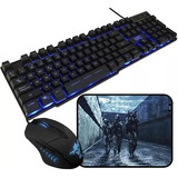 Combo Gamer Teclado Iluminado + Mouse + Pad Mouse