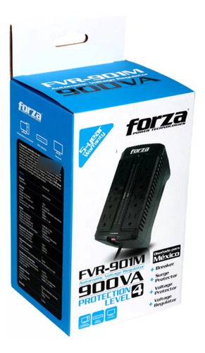 Regulador De Voltaje Forza Fvr-901m 900va Pc Tv Oficina