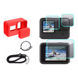 Kit Protector + Cristales Para Gopro 10/9 Hero Black Carcasa