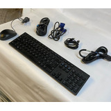 Kit Teclado Usb + Mouse Usb + 2 Cables De Poder + Cable Vga 