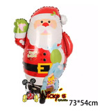 2 Globo Santa Claus De Costal 73x54cm Metalico Navideño