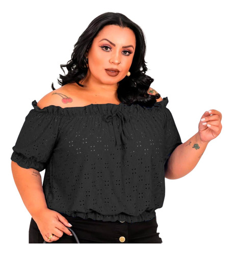 Blusa Feminina Plus Size Ciganinha Tomara Caia 48 50 Gg G1