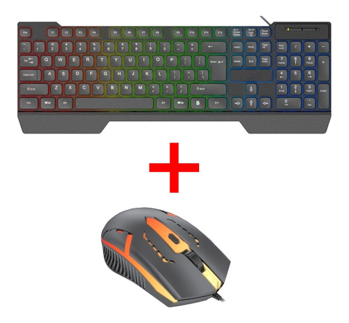 Kit Gamer Mouse Y Teclado Rgb Color Usb Gaming Pc Cuo