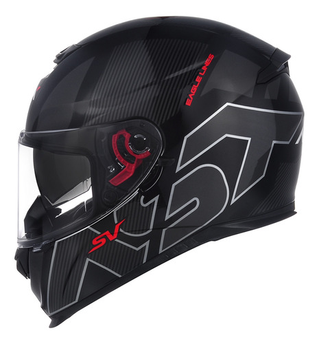 Capacete Asx Eagle Sv Lines Brilho Preto Exclusivo Axxis