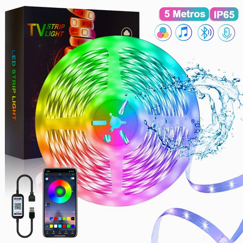 Tira Luces Led Bluetooth Control App Usb Impermeable Rgb 5m 