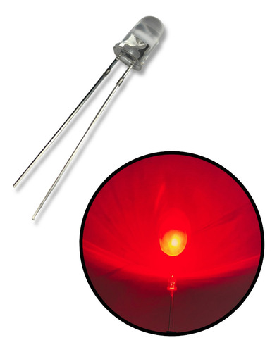 Diodo Led Ultrabrillante 5mm Rojo 6000 A 8000 Mcd 100 Piezas