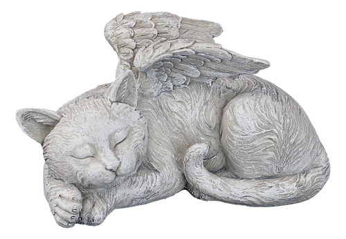 Estatua Gato Minino Gatito Con Alas Angel Figura Decorativa