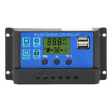 Controlador De Panel Solar Lcd Salida Usb Dual 12v/24v 30a