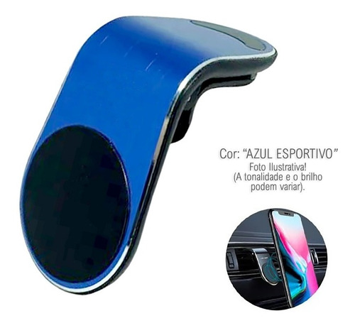 Suporte Celular Mini Magnético 360º P/ Carro Azul Esportivo!