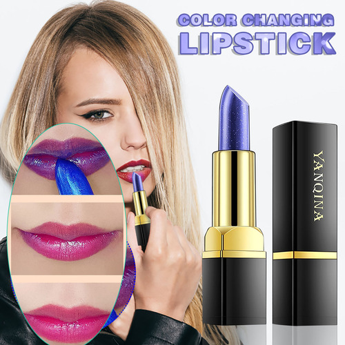 Lápiz Labial Con Decoloración Mágica Azul-rosa Que Cambia La