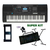 Kit Teclado Musical Yamaha Psr E 473 Com Fonte Promoção