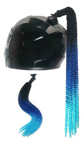 Mujeres Hombres Casco Peluca Pelo Azul Negro