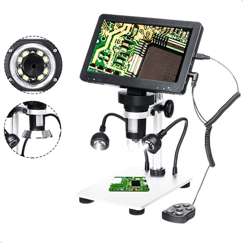 Microscópio Digital Eletrônico Lamina Bancada Usb 7 Polegada