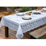 Toalha De Mesa De Renda Branca 1,60x1,60 4 Lugares Vintage