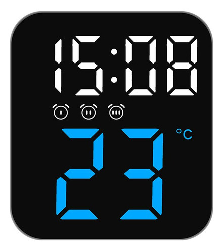 Relógio Digital Led Temperatura Alarmes Usb Mesa E Parede