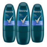 Kit 3 Desodorante Roll On Rexona Active Dry 72h Men 30ml