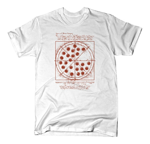 Playera Camiseta Leonardo Da Vinci Hombre De Vitruvio Pizza
