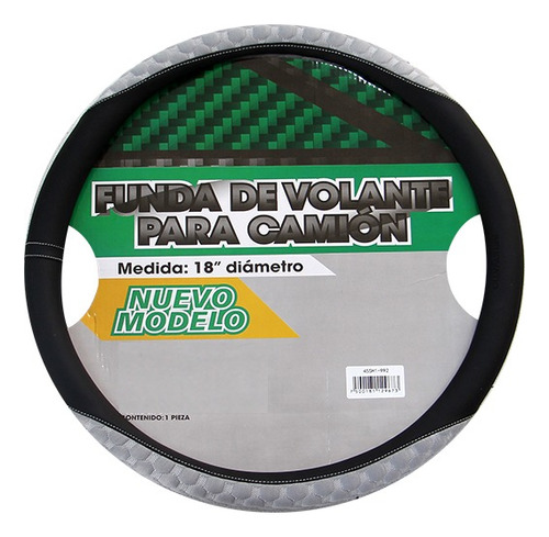 Funda Para Volante Tacto Piel 18 Pulgadas Gris (camión)