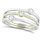 Anillo Set Apilable Compatible Con Mujeres.