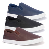 Kit 3 Pares Slip On Masculino Tênis Sem Cadarço