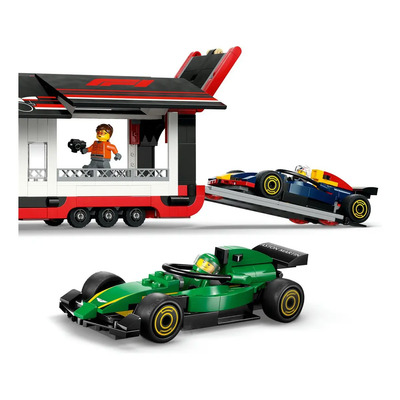 LEGO® City Camión de F1® con Autos de F1® RB20 y AMR24; 60445 juguete con transporte de vehículos con 2 autos de carreras de Formula 1® | Meses sin interés