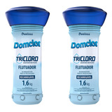 2x Flutuador Cloro Clorador Tricloro 1,6kg Piscinas Domclor