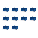 Kit C/10 Gaveteiro Organizador Caixa Bin Nº 1 S/trava Azul