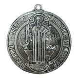 Medallon San Benito Terminado En Plata Vieja, 50 Piezas.