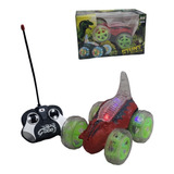 Auto A Radio Control Giro 360° Dinosaurio Con Luces Y Sonido