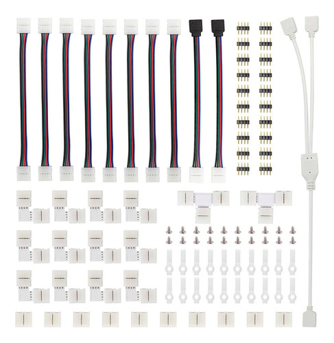 95pcs 5050 Rgb Led Tira Conector Kit Con Forma De T