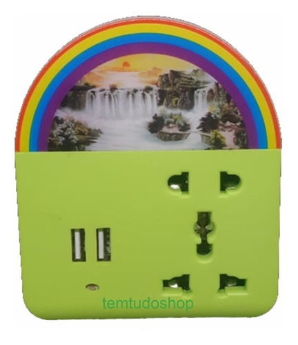 Adaptador De Tomada Universal Bivolt Benjamin Usb Duplo Luz 