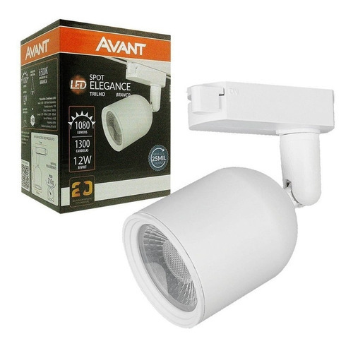 Spot Trilho Avant Branco 12w Bivolt Branco Frio 6500k