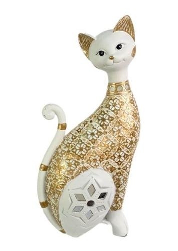 Figura Decorativa - Gato Blanco Elegante
