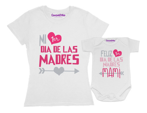 Playera Y Pañalero Feliz Primer Dia De Las Madres Mami