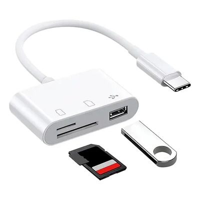 Viennois Lector De Tarjetas Usb-c 3 En 1 - Para Apple 15 Lightning Android Convertidor Tipo C Teléfono Móvil Lector De Tarjetas Tarjeta Sd Tarjeta De Cámara Otg | Meses sin interés