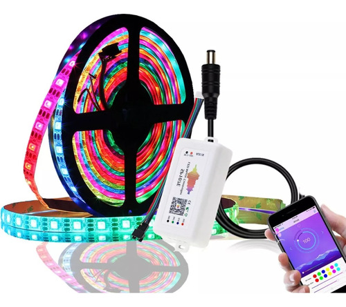 Kit Fita Led Digital 2812 5m Ip20 Modulo Sp107e 100w C/fonte