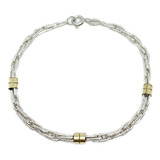 Pulsera Espiga 19 Cm Plata Y Oro 