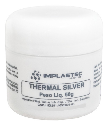 10x Pasta Térmica Prata Proces 50g Thermal Silver Implastec