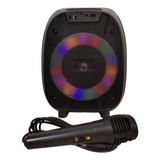Parlante Rgb Micrófono Karaoke Bluetooth Recargable Cable V8